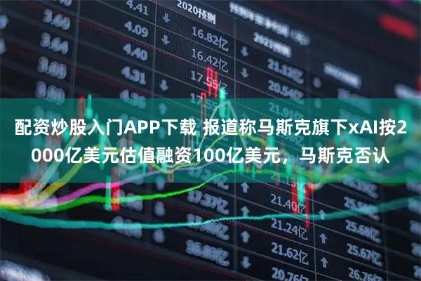 配资炒股入门APP下载 报道称马斯克旗下xAI按2000亿美元估值融资100亿美元，马斯克否认